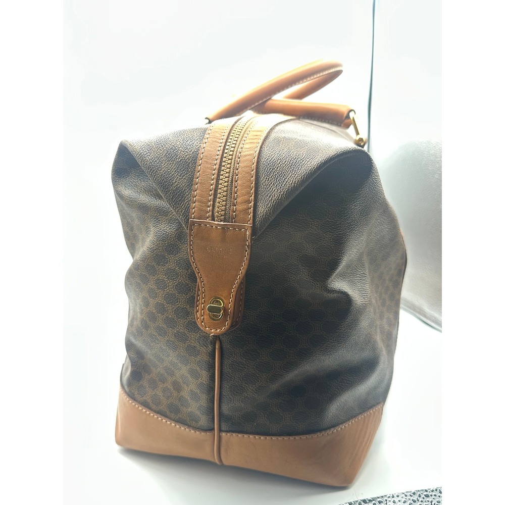 Vintage Celine Macadam Canvas Boston Bag XL Weekender Travel Duffle Carry-On - Picture 5 of 15